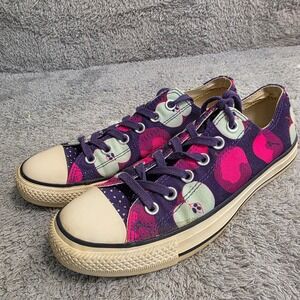 Converse Chuck Taylor All Star Apple Print Purple Pink Low Top Women Size 8